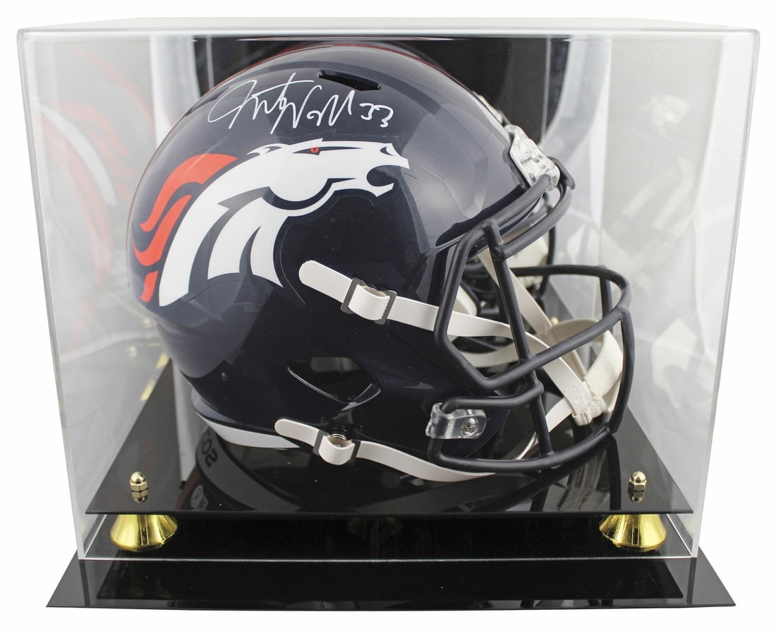 Javonte Williams autographed Broncos Speed replica helmet with display case Beckett (1 of 4)