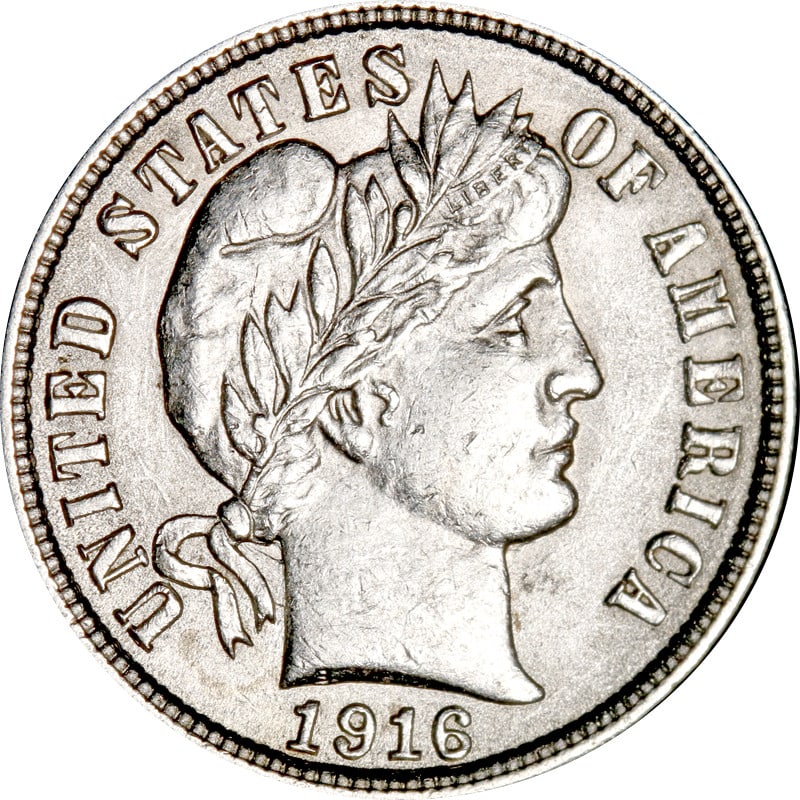 1916 P United States Barber Silver Dime Coin: 1916 P United States Barber Silver Dime Coin 1916-P Barber Dime from the United States. This pre-owned coin is composed of silver and is circulated and uncertified. Specifications Item Type: Barber Di