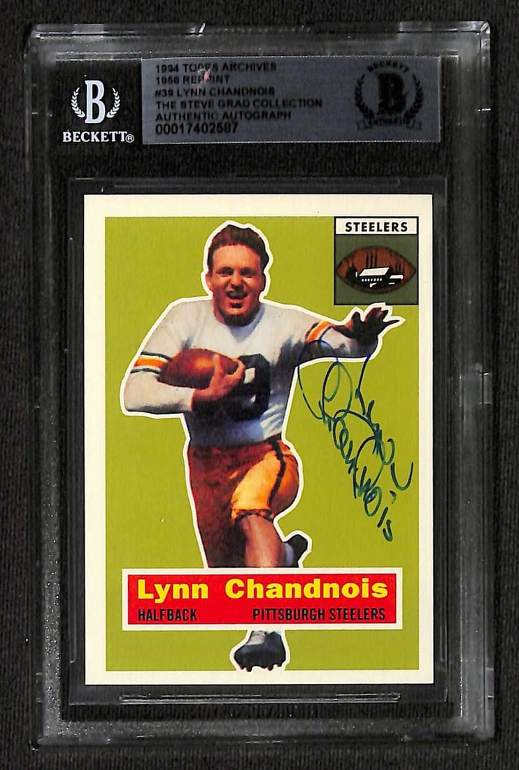 Beckett authenticated Lynn Chandnois autographed 1994 Topps Archives 1956 card #39 (1 of 1)