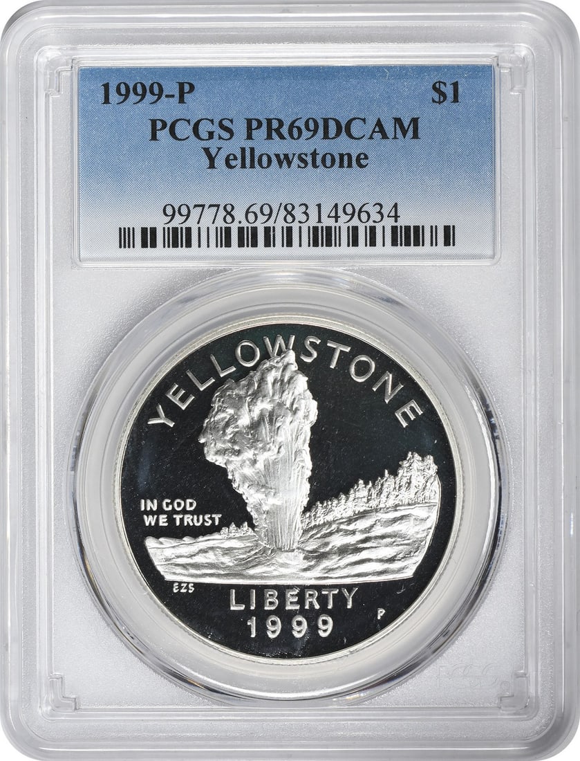 Yellowstone 1999 P Silver Proof Dollar PCGS PR69 Deep Cameo (1 of 2)