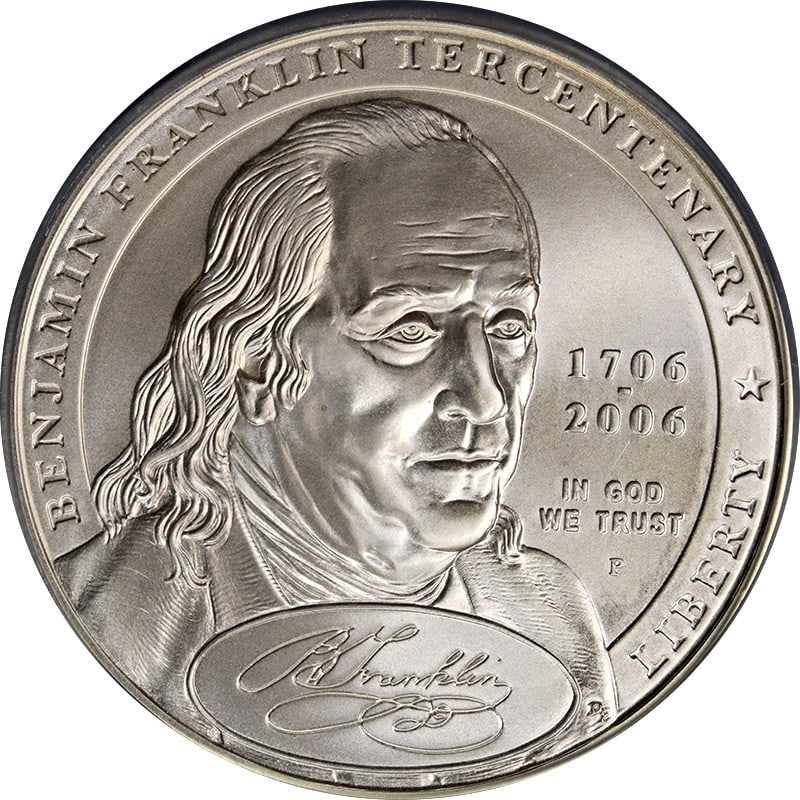 ICG MS70 2006-P Ben Franklin Founding Father Silver Dollar (1 of 4)