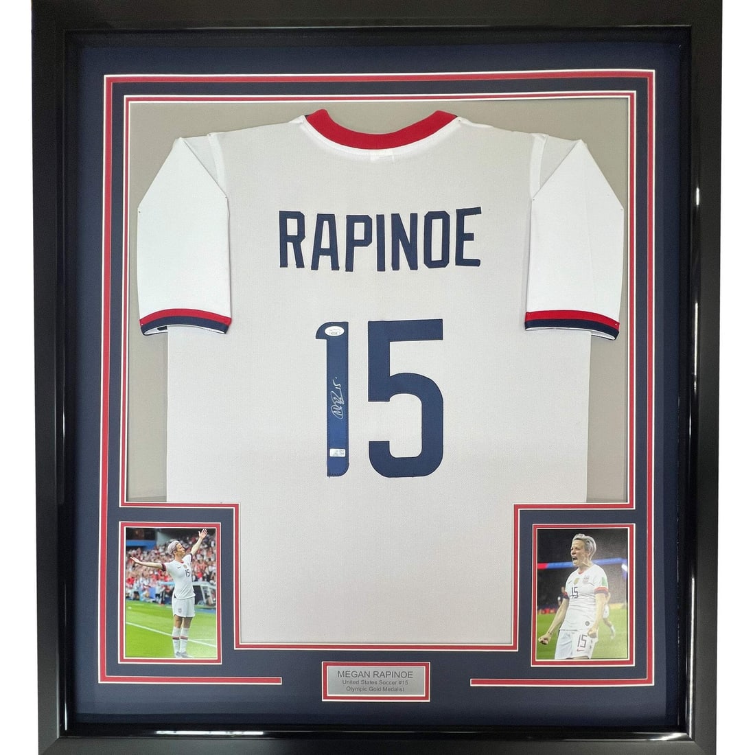Framed Autographed Megan Rapinoe Team USA Jersey with JSA COA 33x42 (1 of 2)
