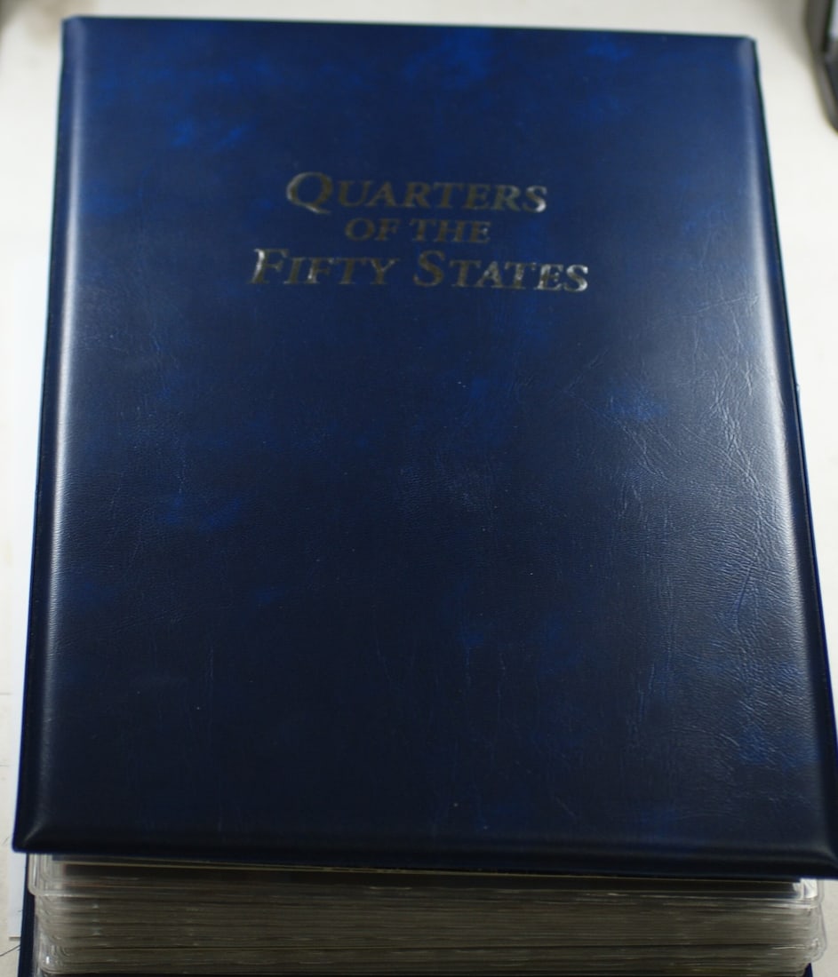 50 State Quarter Set P and D 100 Coins 200 Stamps Binder (1 of 3)