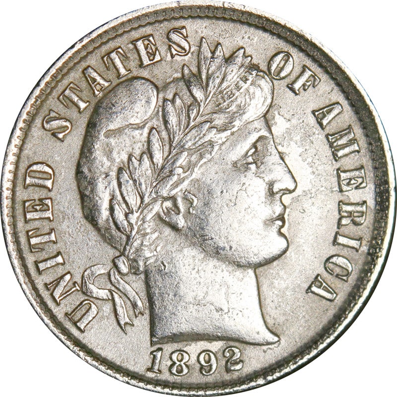 1892 P United States Barber Silver Dime Coin: 1892 P United States Barber Silver Dime Coin 1892-P Barber Dime from the United States. This pre-owned coin is uncertified, struck in 90% silver, and listed in circulated condition. Specifications Ite