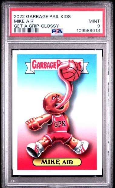 PSA 9 Mike Air 2022 Garbage Pail Kids Get A Grip Glossy Card (1 of 2)