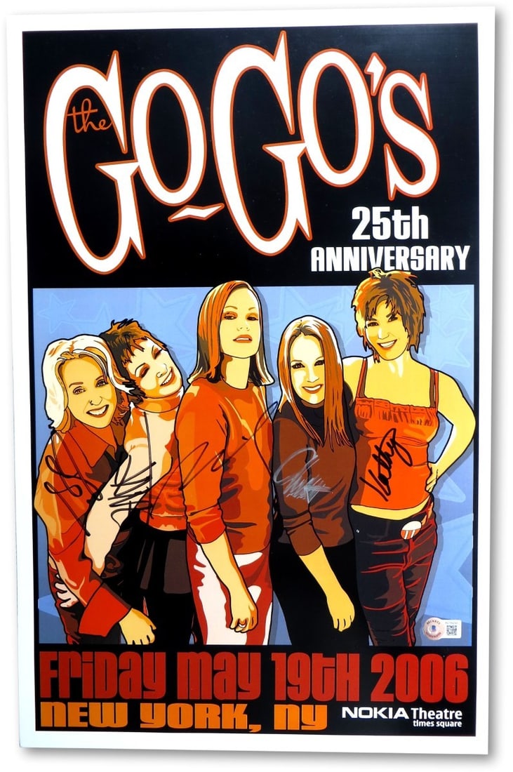13X20 signed poster The Go-Go's all five members JSA authenticated (1 of 3)