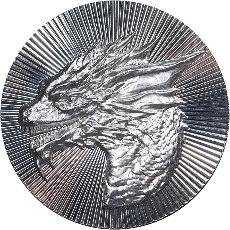 Scottsdale Mint 2 oz .999 Silver Dragon Head Stacker Round (1 of 2)