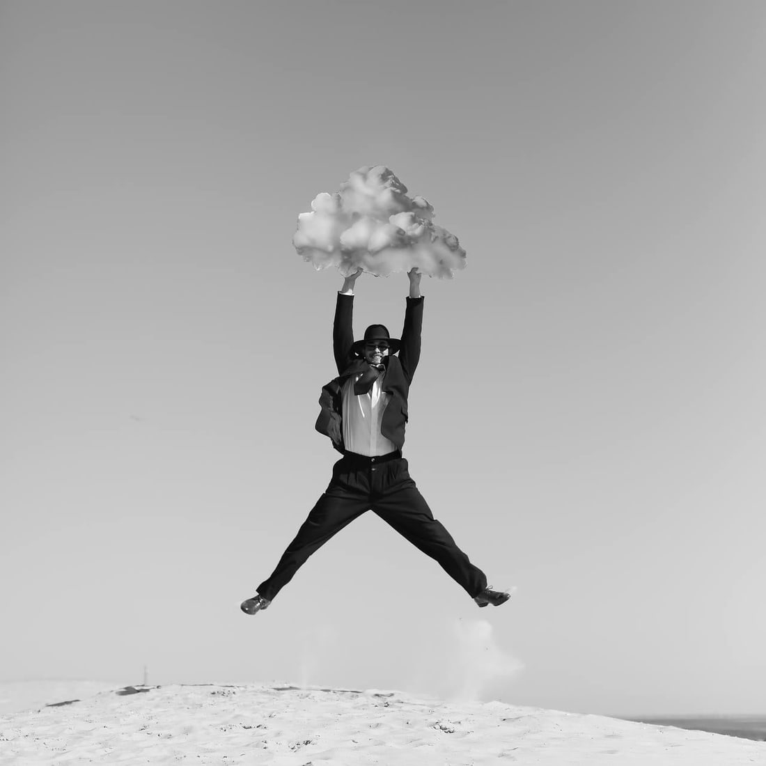 24" x 24" Surrealist Black and White Photo Ed. 1/15 by Olha Stepanian: 24" x 24" Surrealist Black and White Photo Ed. 1/15 by Olha Stepanian "Euphoria" is a black and white surrealist photograph by Olha Stepanian, printed on Epson Professional Paper. This edition is sign