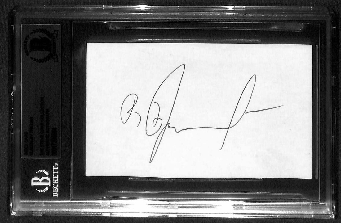 Beckett Authenticated Vladislav Tretiak Signed Hockey HOF Index Card: Beckett Authenticated Vladislav Tretiak Signed Hockey HOF Index Card Pre-owned signed index card featuring Vladislav Tretiak. The autograph is encapsulated in a Beckett Authentication Services holder,