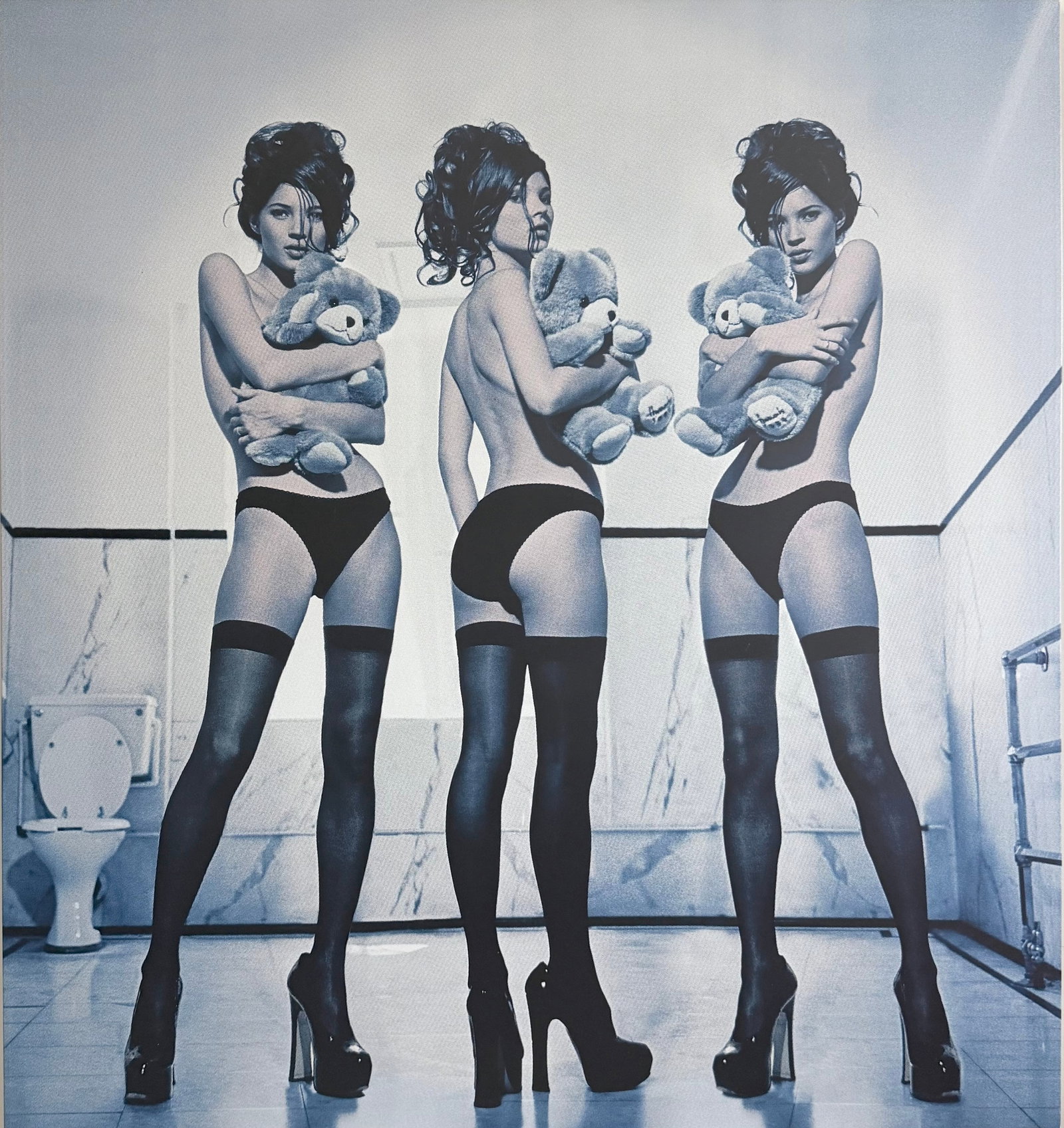 Unique 58 x 53 1/2 in canvas photograph Kate Garner Kate Moss Nr. 10: Unique 58 x 53 1/2 in canvas photograph Kate Garner Kate Moss Nr. 10 Unique contemporary photograph on canvas by Kate Garner from 2016, titled "Kate Moss Nr. 10." This large-scale work is a high-quali