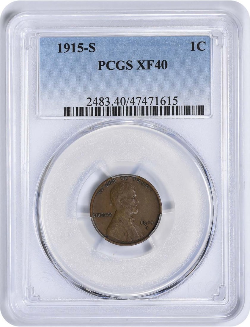 PCGS EF40 1915 S Lincoln Wheat Small Cent (1 of 2)