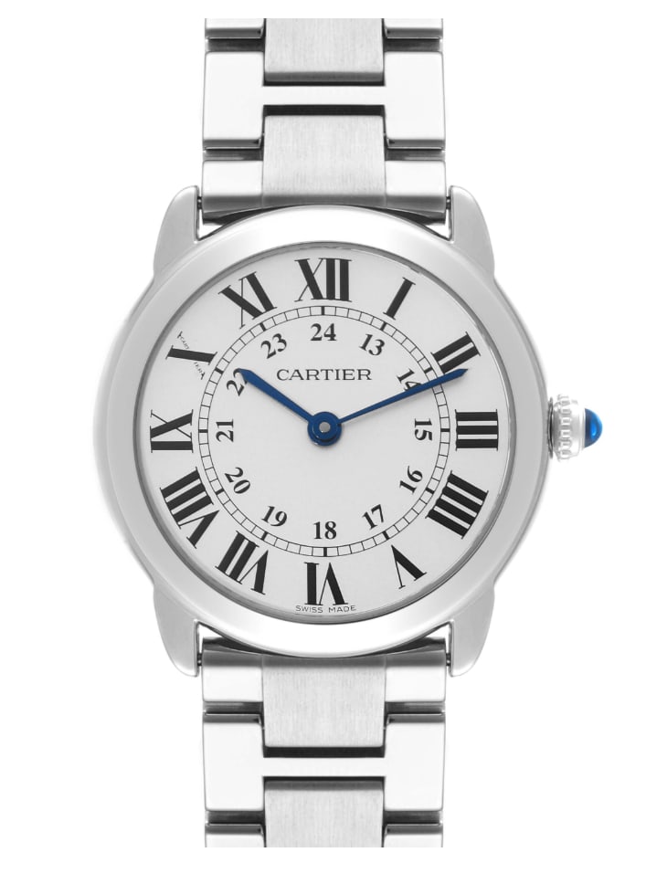 Cartier Ronde Solo Ladies Watch Silver Dial Steel Bracelet W6701004: Cartier Ronde Solo Ladies Watch Silver Dial Steel Bracelet W6701004 Cartier Ronde Solo ladies watch with a silver dial and stainless steel bracelet. This piece is identified by reference W6701004 and 