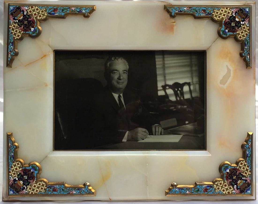 French bronze onyx picture frame from Gore Vidal estate 15.3 in (1 of 10)
