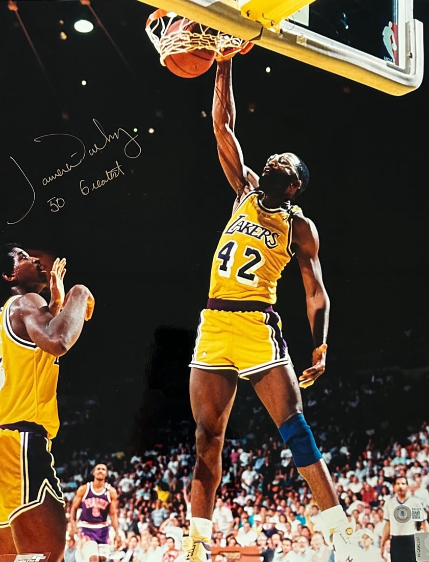 Beckett Certified James Worthy Autographed LA Lakers 16x20 Photograph (1 of 1)
