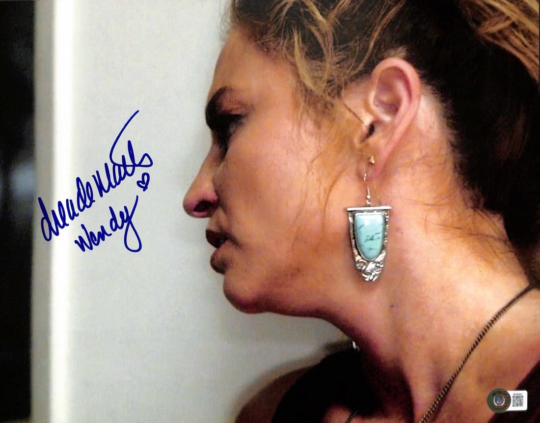 Beckett Certified 11x14 Autographed Photo of Drea de Matteo as Wendy: Beckett Certified 11x14 Autographed Photo of Drea de Matteo as Wendy Original 11x14 photograph from Sons of Anarchy, signed by Drea de Matteo in blue permanent marker and inscribed "Wendy Case." This 