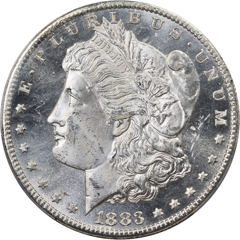 PCGS MS63 PL 1883 CC Morgan Silver Dollar Uncirculated Silver Coin (1 of 4)