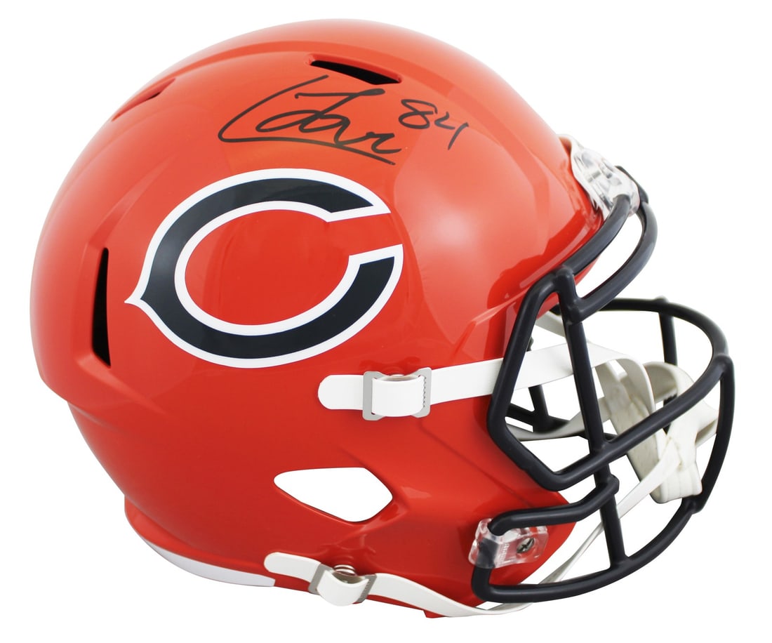 Chicago Bears Riddell Speed Rep Helmet Signed by Colston Loveland JSA (1 of 3)
