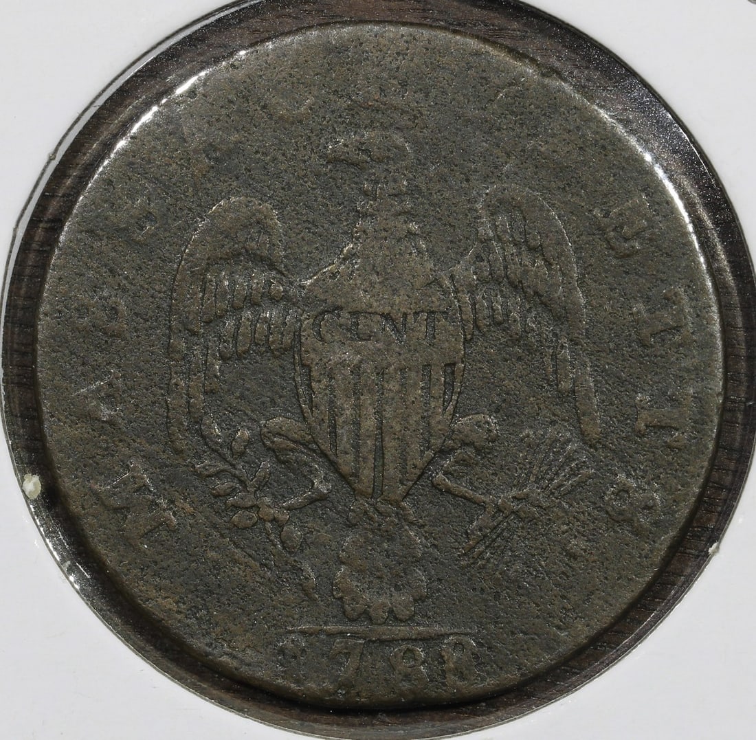 Colonial Massachusetts Copper Cent 1788 1C VF (1 of 2)