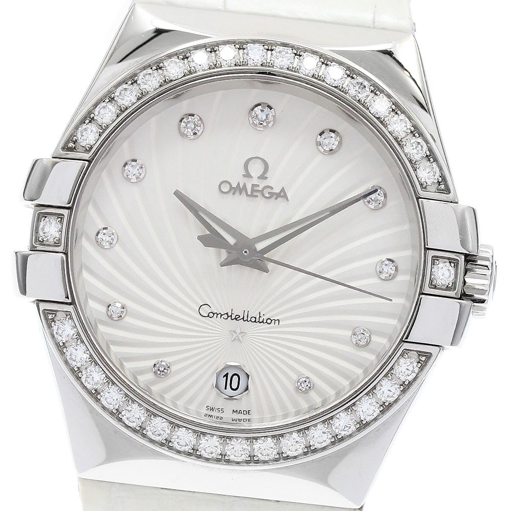 OMEGA Constellation 123.18.35.60.52.001 Ladies Quartz Diamond Watch: OMEGA Constellation 123.18.35.60.52.001 Ladies Quartz Diamond Watch Omega Constellation ladies wristwatch with a quartz movement and date function. This watch features a silver dial in a stainless ste