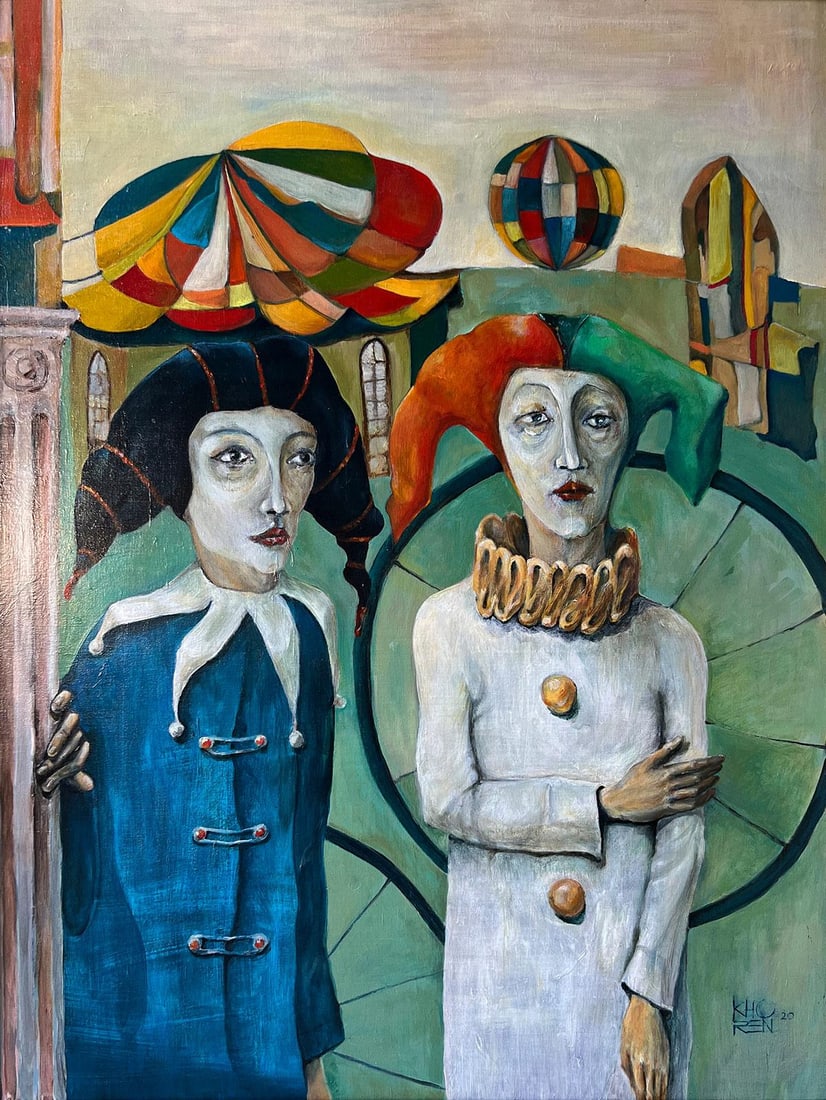 Khoren Keshishyan Leaving Venice Contemporary Oil on Canvas 40" x 30" Framed: Khoren Keshishyan Leaving Venice Contemporary Oil on Canvas 40" x 30" Framed "LEAVING VENICE" is an oil painting by Khoren Keshishyan, created in 2020. Executed on canvas in a contemporary style, this