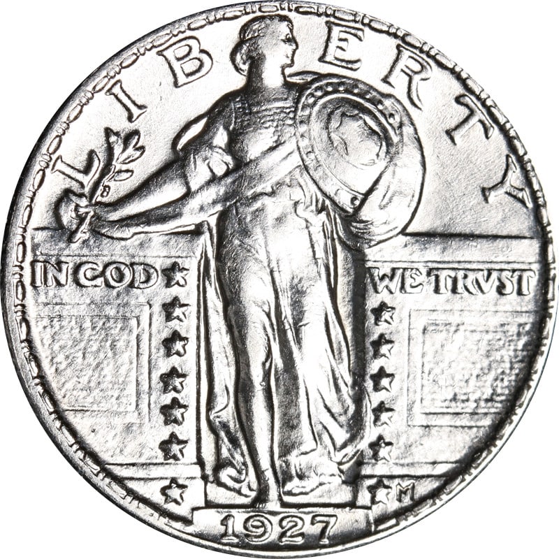 1927 P Silver Standing Liberty 25C United States Coin: 1927 P Silver Standing Liberty 25C United States Coin 1927-P Standing Liberty Quarter from the United States. This pre-owned coin is composed of silver and is listed in circulated, uncertified conditi