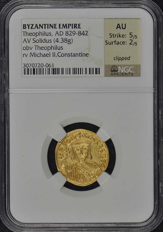 Byzantine Theophilus AV Solidus NGC AU50 AD 829-842 (1 of 4)