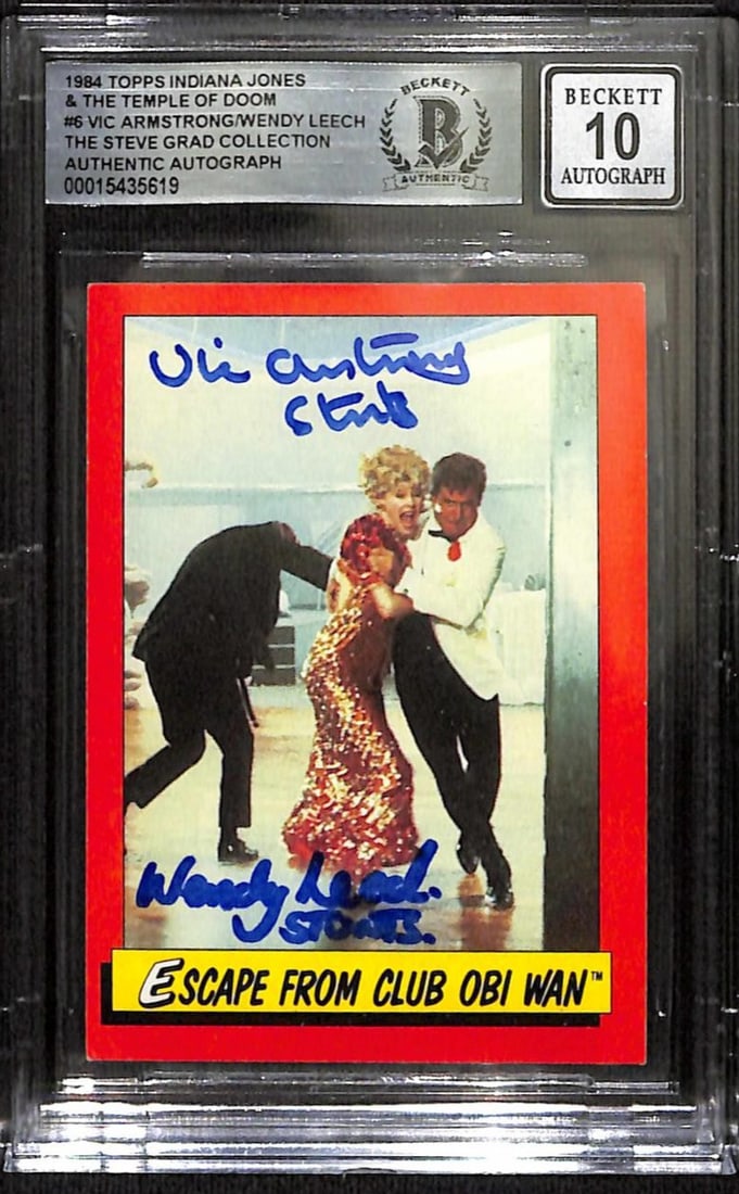 1984 Topps Indiana Jones Temple of Doom card dual signed Beckett Auto 10 (1 of 1)
