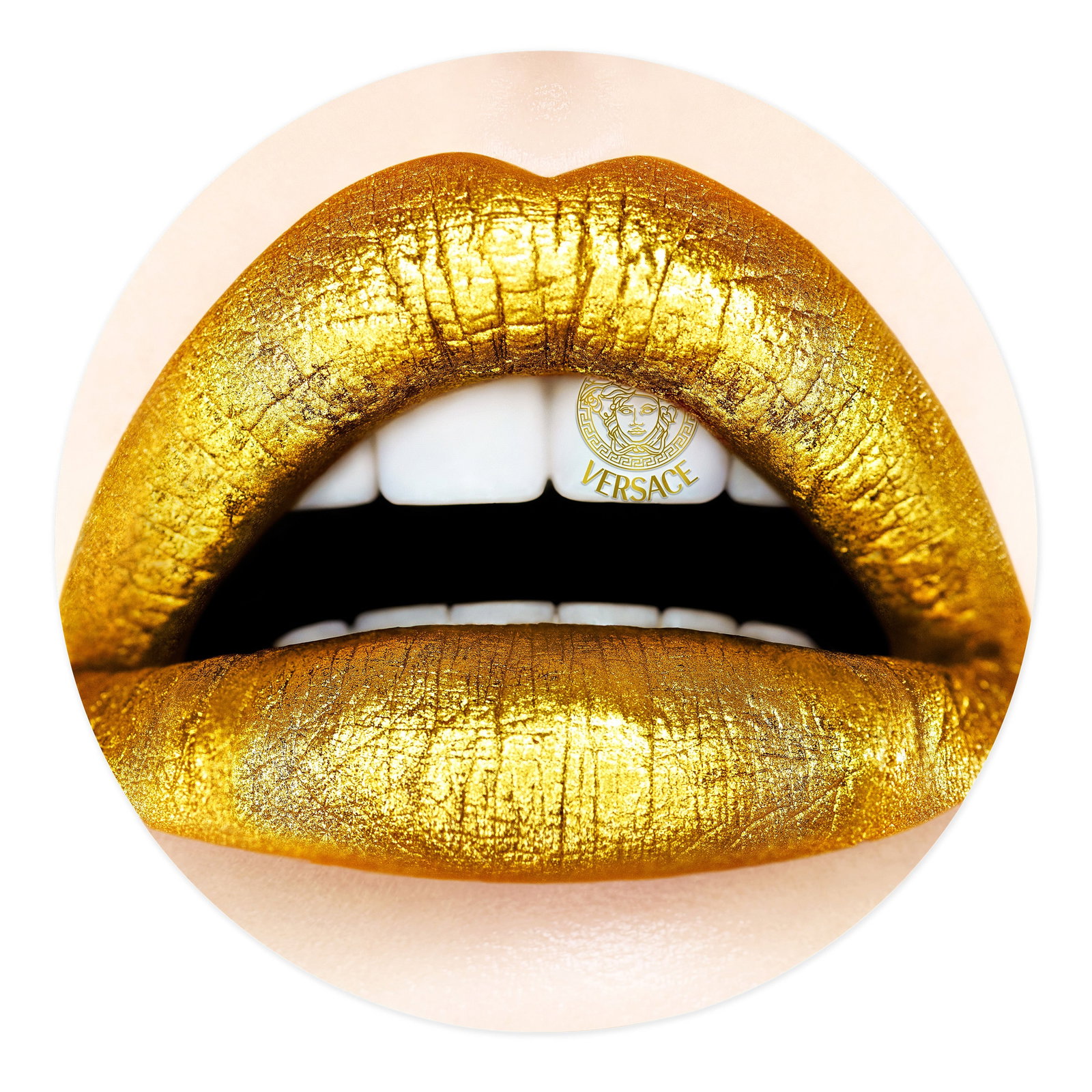 24 in Giuliano Bekor Versace L1 photograph limited edition of 12: 24 in Giuliano Bekor Versace L1 photograph limited edition of 12 Contemporary figurative photograph from Giuliano Bekor's Lips Series, titled "VERSACE L1." This limited edition work is printed as an a