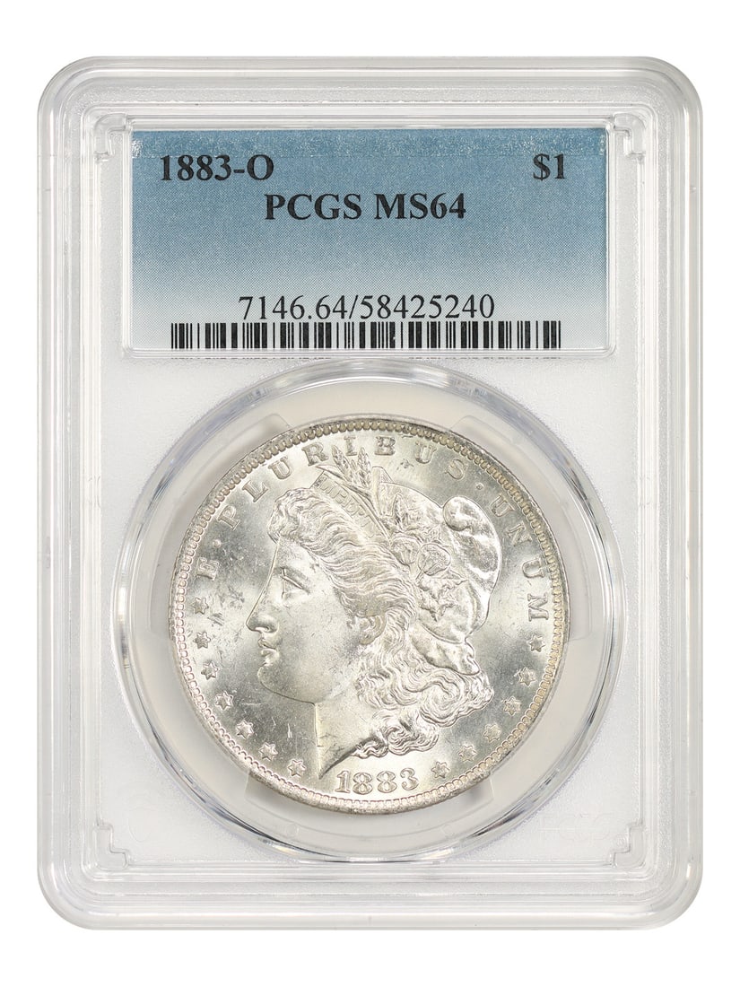 PCGS MS64 1883 O Mint Morgan Silver Dollar $1: PCGS MS64 1883 O Mint Morgan Silver Dollar $1 1883-O Morgan Dollar certified by PCGS in MS64. This uncirculated New Orleans issue comes from a mint known for producing Morgan dollars with less crisp a