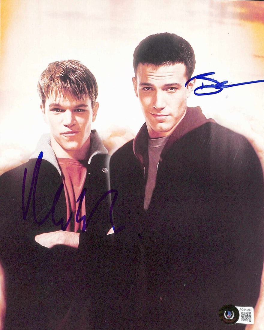 Dogma 8x10 Photo Signed by Ben Affleck Matt Damon Beckett LOA: Dogma 8x10 Photo Signed by Ben Affleck Matt Damon Beckett LOA Pre-owned 8x10 photograph from Dogma, signed by Ben Affleck and Matt Damon in blue permanent marker. The Affleck signature has a small pre