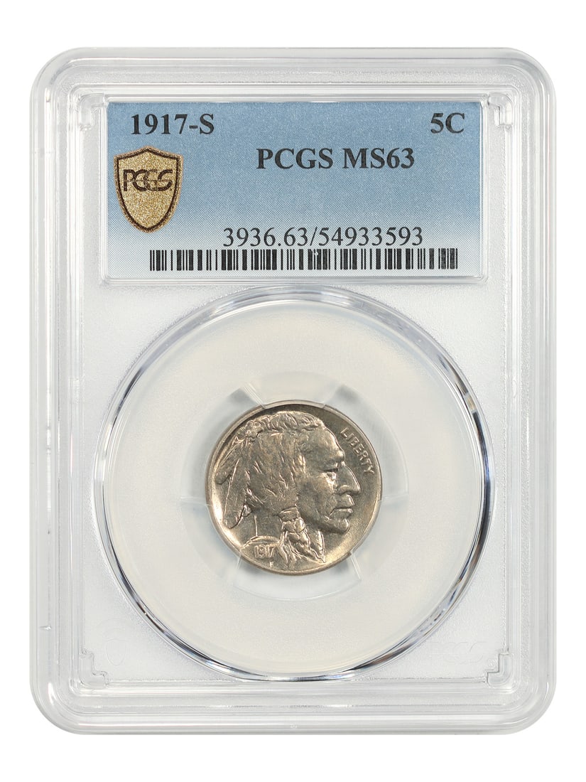 PCGS MS63 1917 S Buffalo Nickel 5C San Francisco Mint (1 of 4)