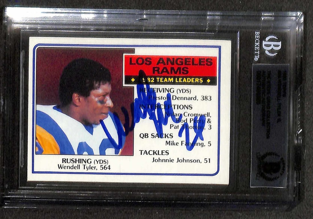 Beckett Authenticated Wendell Tyler 1983 Topps 86 Rams Autograph Card (1 of 1)