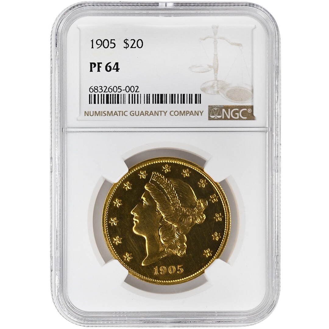 NGC PF64 1905 Liberty Head $20 Gold Proof Coin (1 of 2)