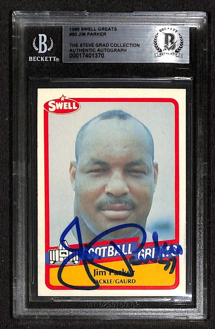 Autographed 1989 Swell Greats 90 Jim Parker Football Card Beckett (1 of 1)