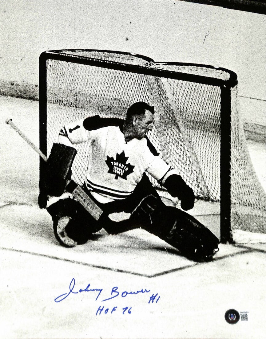 Beckett Certified Johnny Bower Autographed 11x14 Photo HOF 76 (1 of 1)