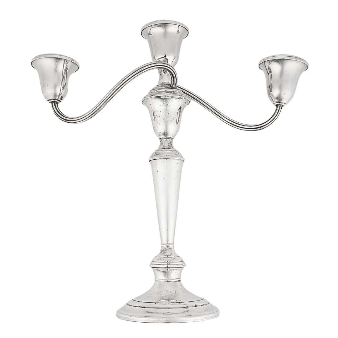 Pair of Gorham Sterling Silver 3-Light Twisted Branch Candelabras: Pair of Gorham Sterling Silver 3-Light Twisted Branch Candelabras Pair of vintage Gorham twisted branch 3-light candelabras in sterling silver. Each candelabra features a detachable three-light branch