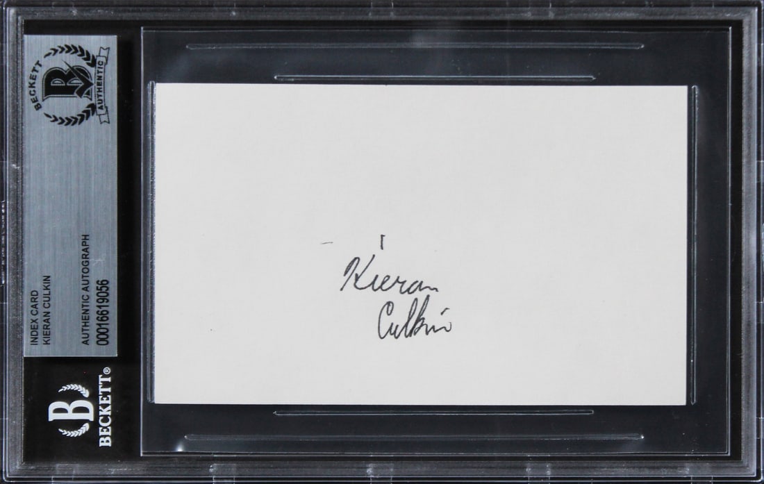 Kieran Culkin Home Alone Signed 3x5 Index Card Beckett Authenticated: Kieran Culkin Home Alone Signed 3x5 Index Card Beckett Authenticated Own a piece of cinematic history with this authentic signed 3x5 index card by Kieran Culkin, known for his role in the beloved film