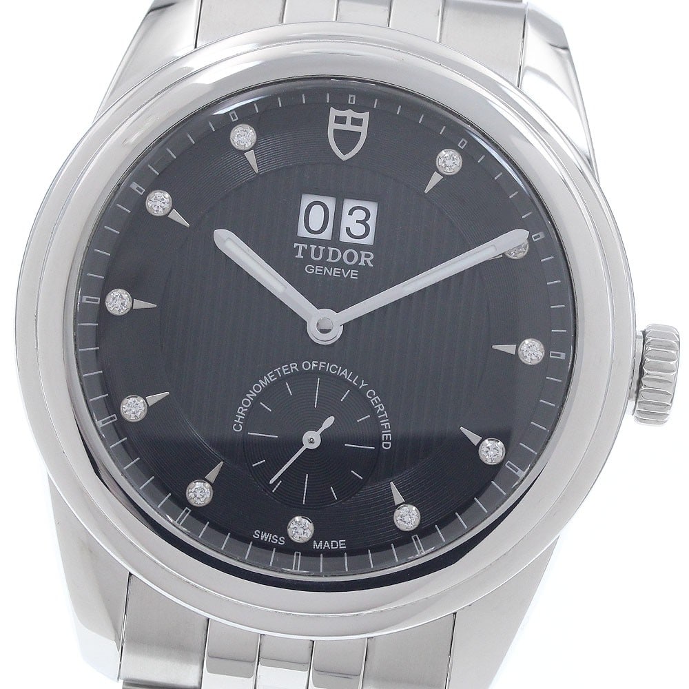 TUDOR Glamour 57100 mens automatic wristwatch black dial (1 of 6)
