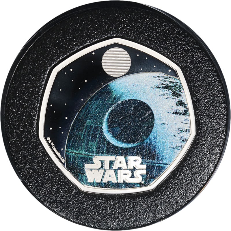 2024 Great Britain Silver 50 Pence Star Wars Death Star Coin (1 of 3)