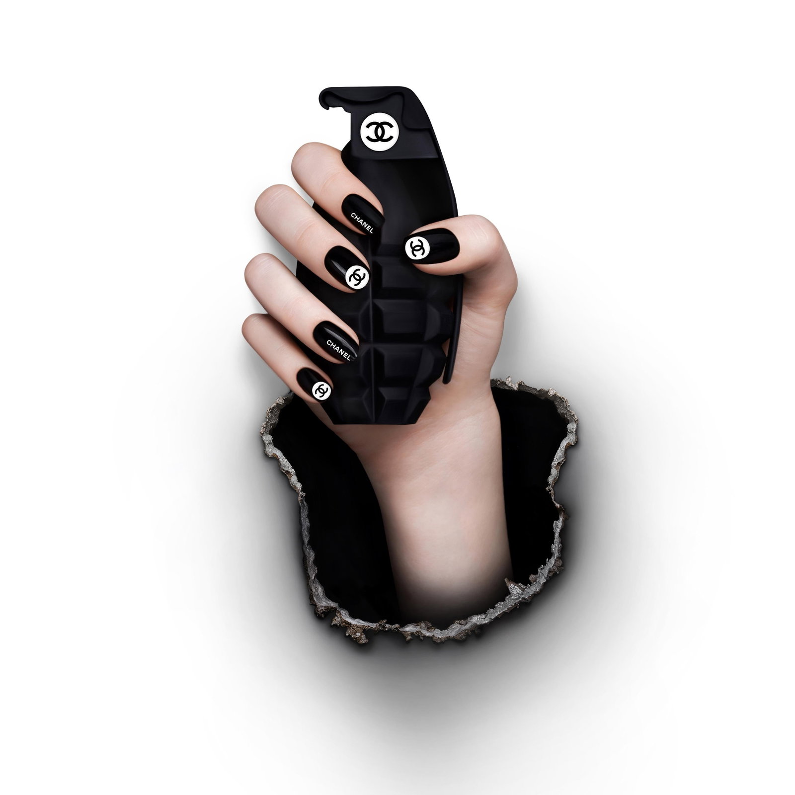 Giuliano Bekor Chanel CW3 archival pigment photograph 40 x 40 limited edition: Giuliano Bekor Chanel CW3 archival pigment photograph 40 x 40 limited edition Limited edition contemporary fashion photograph titled "Chanel CW3" from Giuliano Bekor's Grenades series. This 2023 archi
