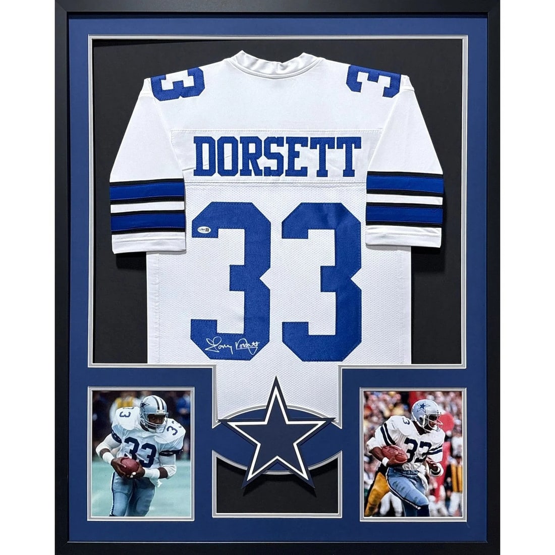 Framed Dallas Cowboys Jersey Signed by Tony Dorsett JSA Authenticated (1 of 2)