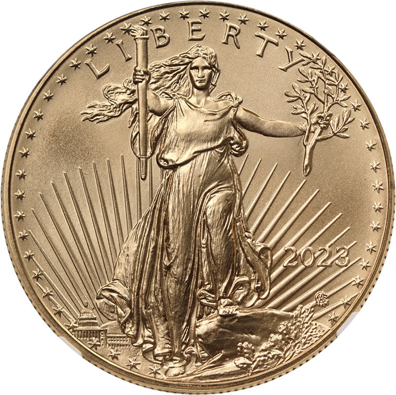 NGCX MS10 First Day Issue 2023 $50 Gold American Eagle (1 of 4)