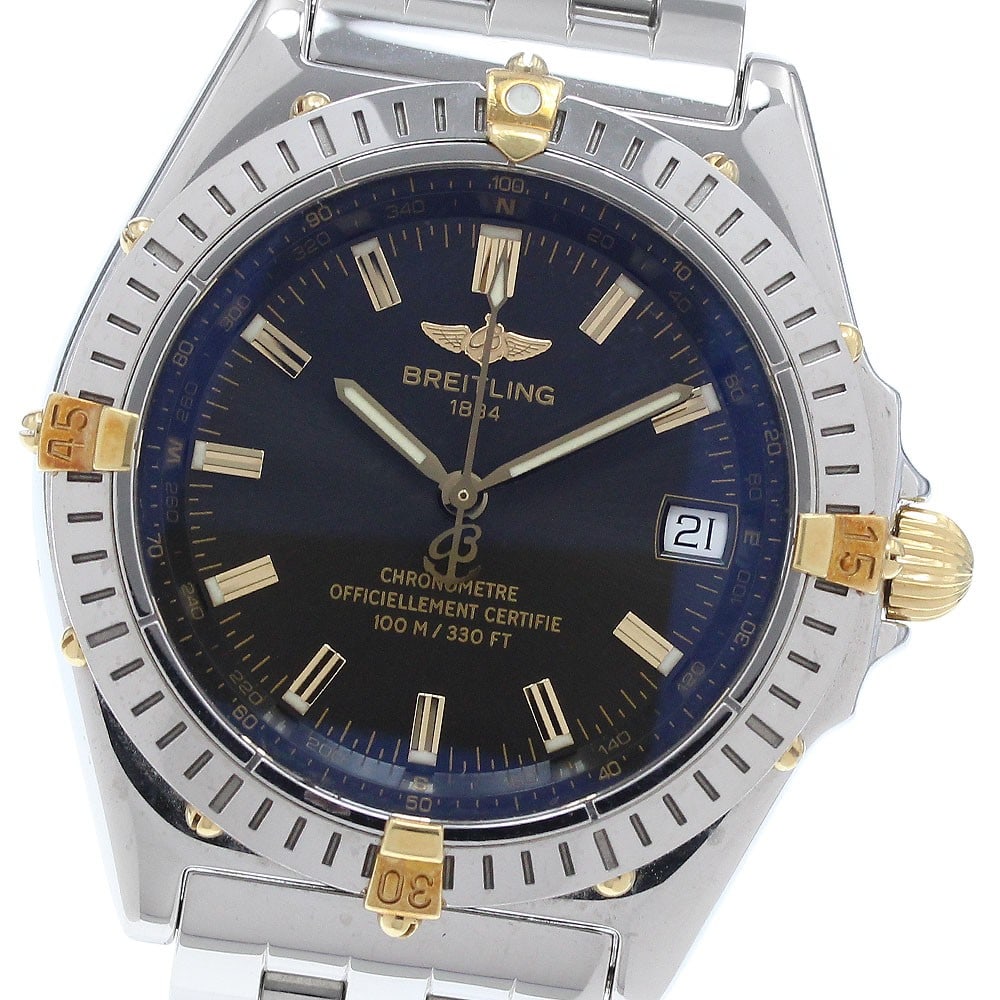 Breitling Wings B10350 automatic date wristwatch black dial unisex (1 of 6)