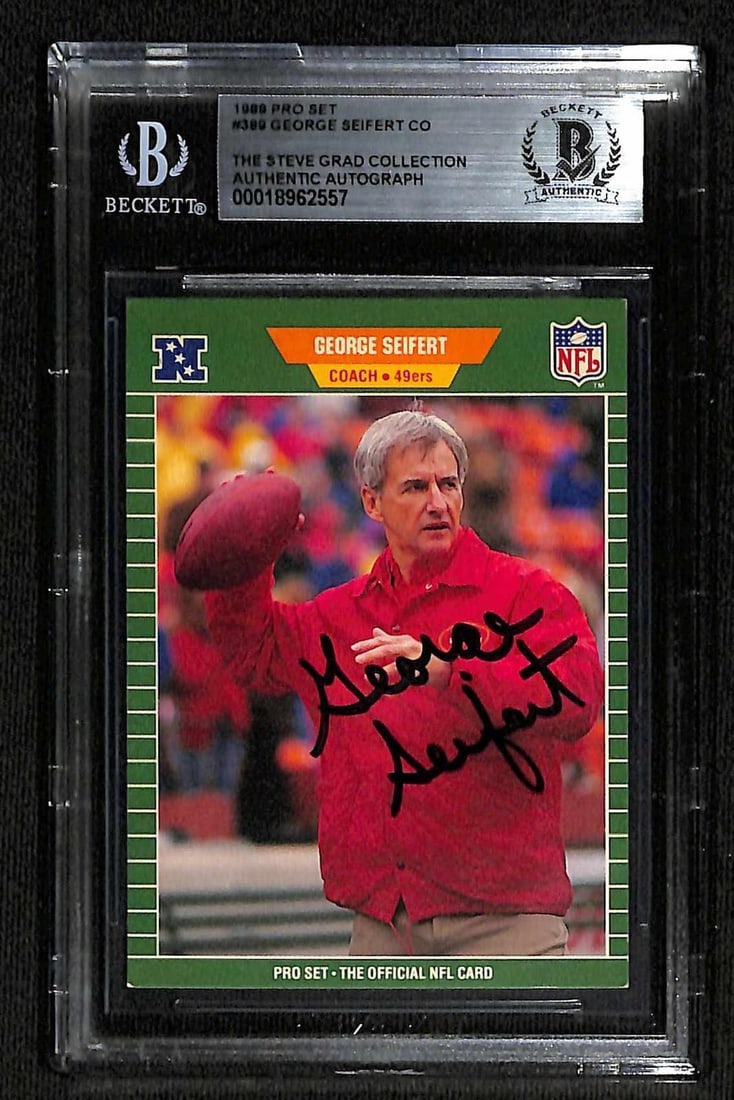 Beckett Authenticated George Seifert 1989 Pro Set 49ers Coach Autograph Card (1 of 1)