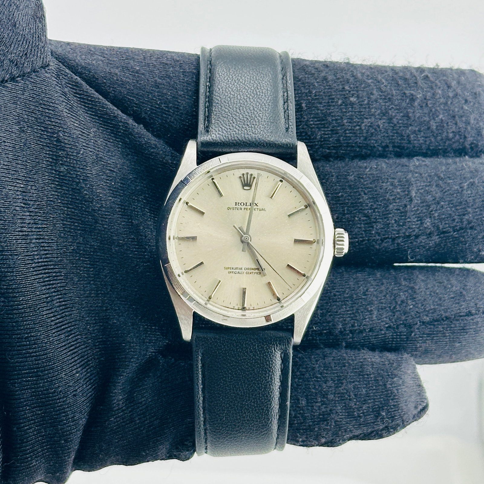Rolex Oyster Perpetual Ref 1003 mens watch silver stick dial (1 of 5)