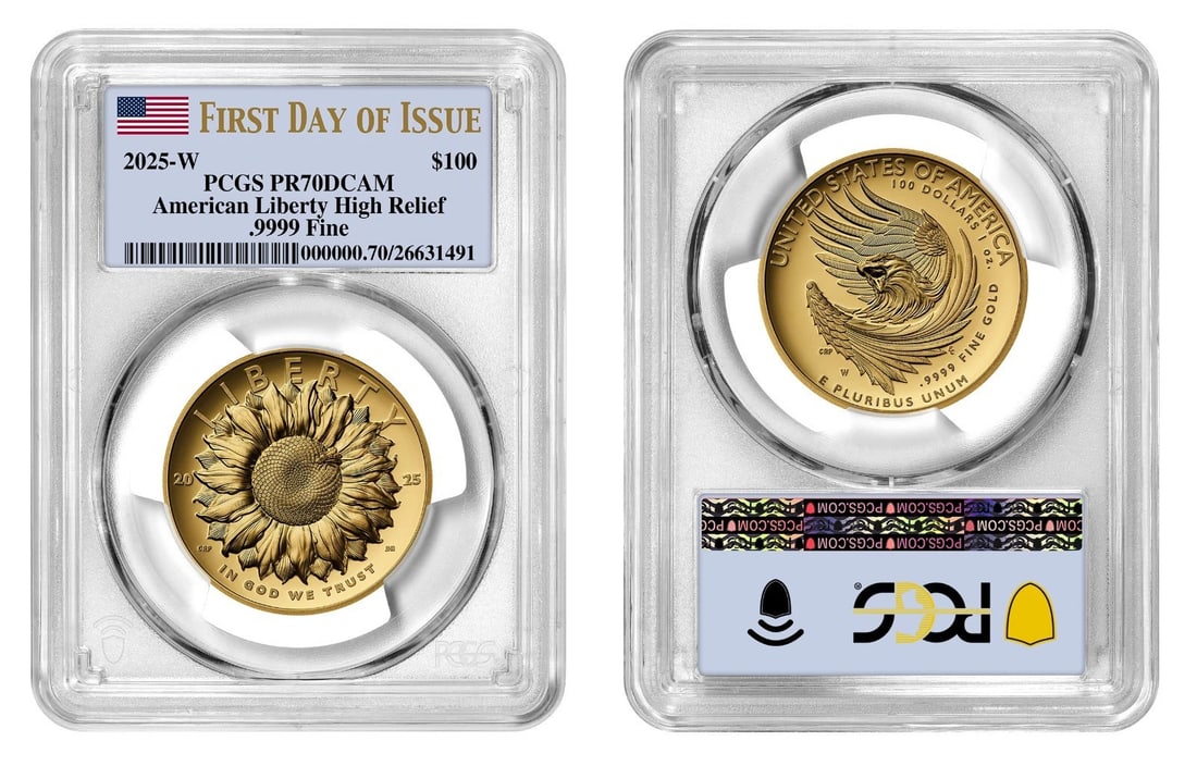 2025-W American Liberty High Relief Gold $100 PCGS PR70 FDOI (1 of 1)