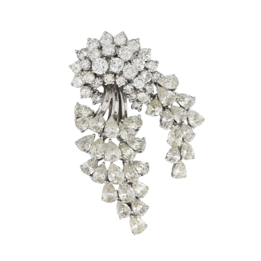 Platinum Flower Brooch Pendant with 20 CTW Natural Diamonds (1 of 4)