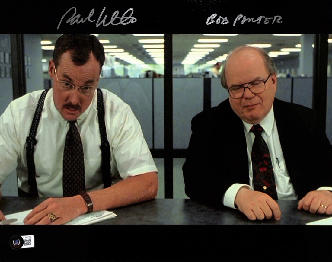 Beckett Certified 11x14 Office Space Photo Signed by Paul Wilson Bob Porter (1 of 1)