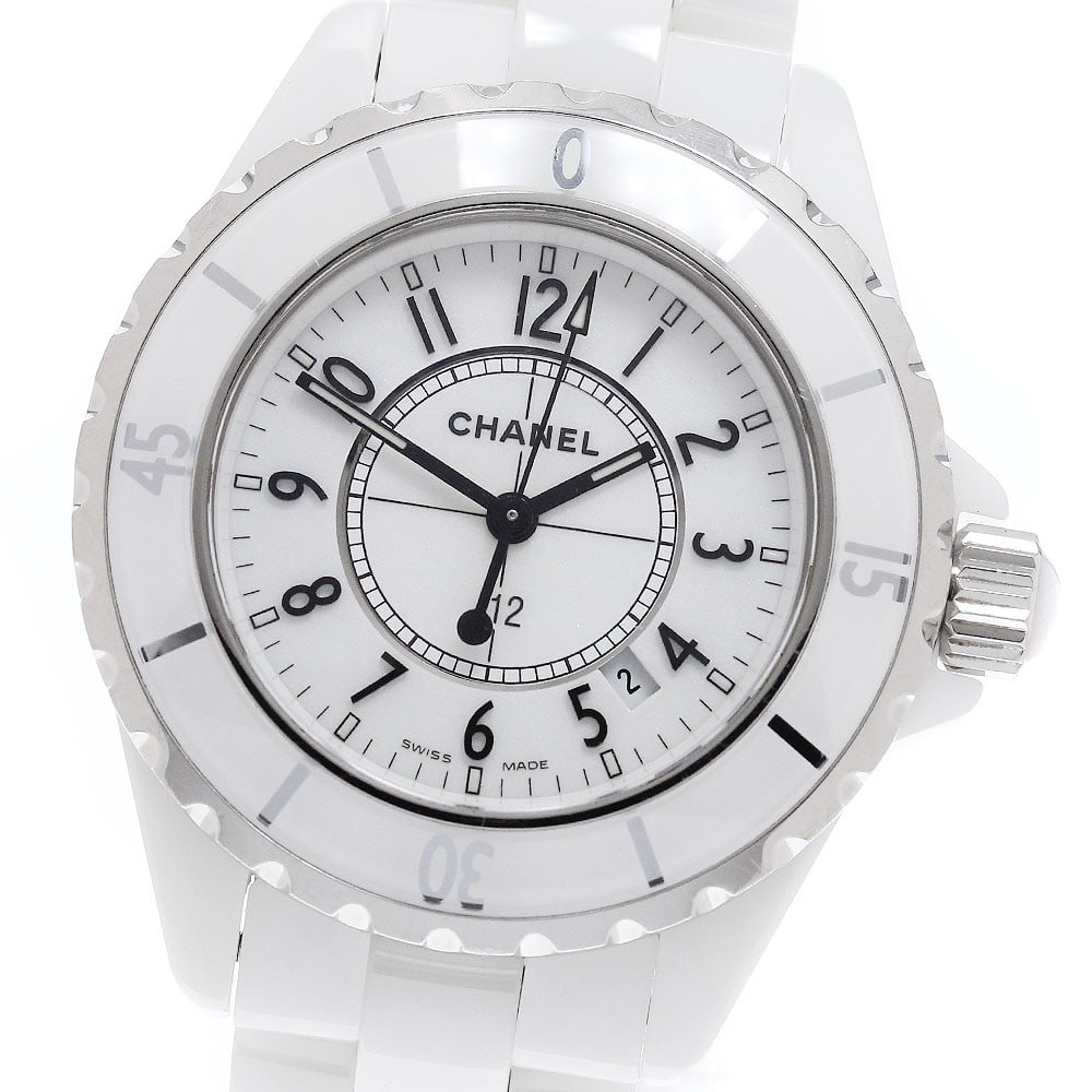 CHANEL J12 H0968 33mm Quartz Wristwatch White Ceramic Date (1 of 6)