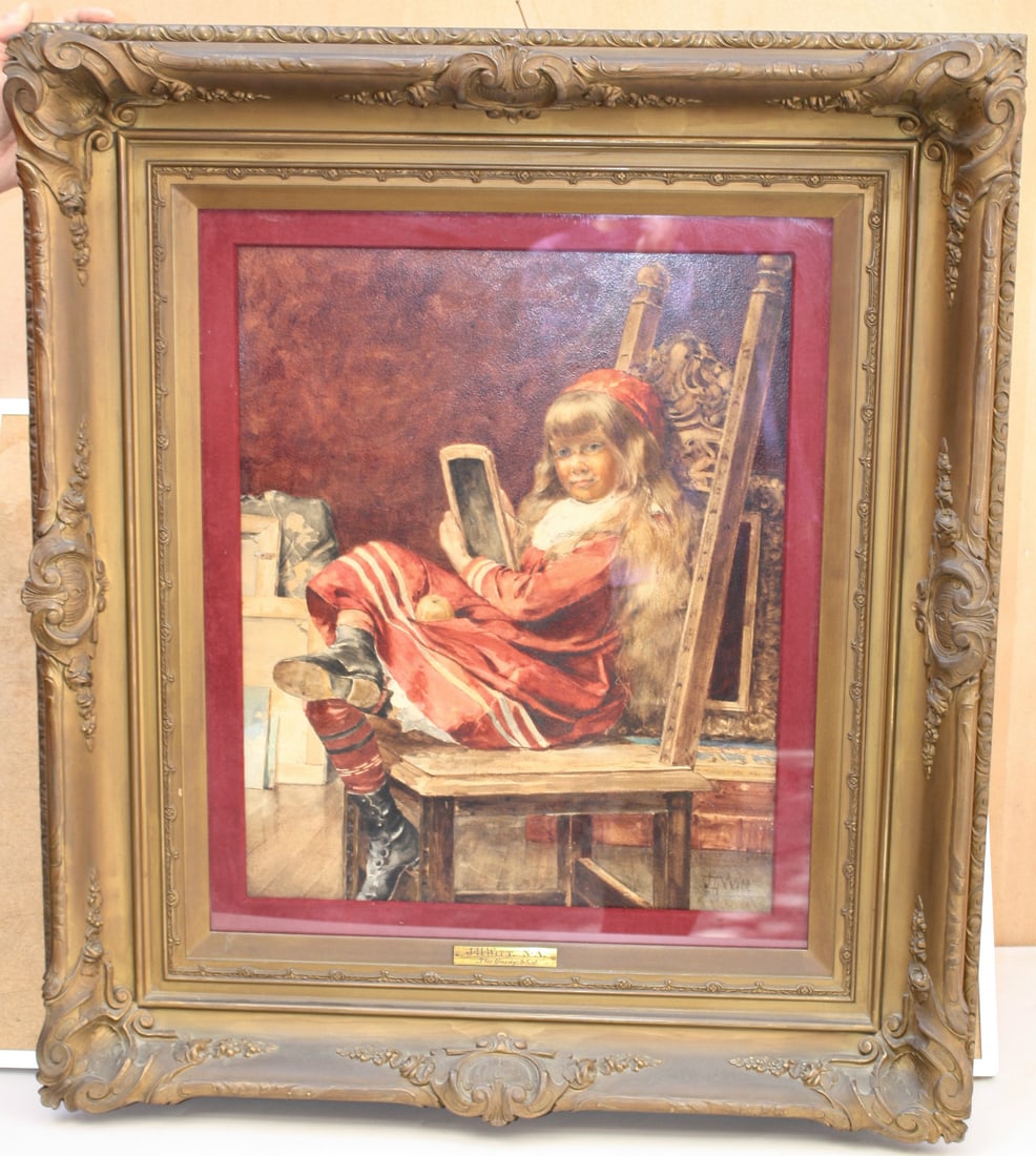 Signed Original Watercolor Painting by John Henry Witt in 19th Century Frame (1 of 6)